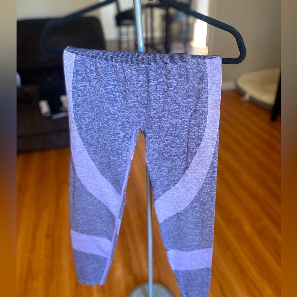 Grey/Light purple PINK high waisted leggings